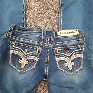 Rock Revival rare red stitching jeans size 25